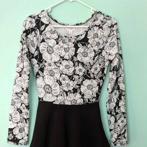 Lularoe Georgia Dress XS Black & White Floral